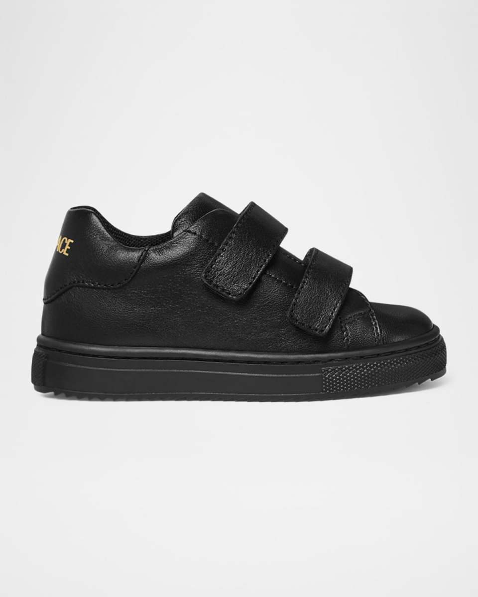Boy's Calf Leather Logo-Print Sneakers, Baby/Toddlers